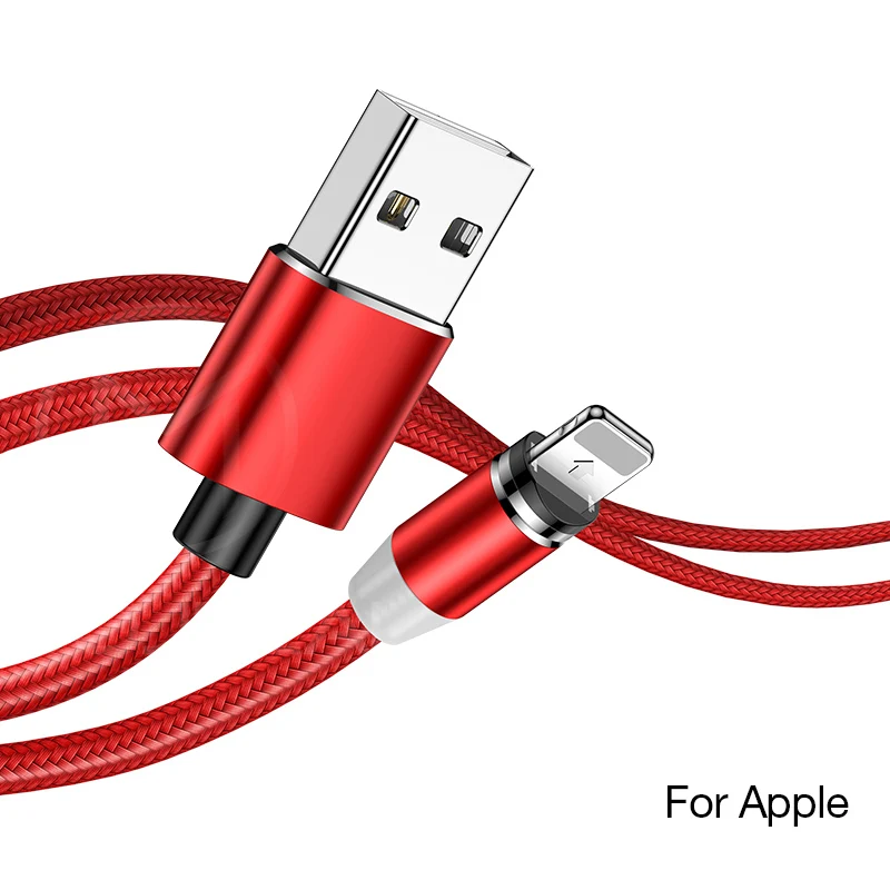 MOOJECAL 2.4A USB кабель для iPhone кабель XS Max XR 8 7 6 S Plus iPad для Lightning Быстрая зарядка Магнитный кабель телефонный шнур для передачи данных - Цвет: Red For iPhone