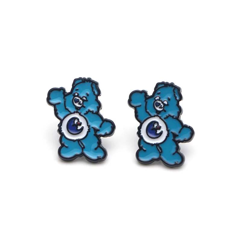 P3364 Dongmanli Care Bears стальной пирсинг для уха шпилька Дети Стильные серьги для женщин эмалированные серьги вечерние Ювелирные изделия Подарки для девочек