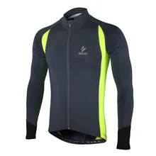 Arsuxeo Men’s Summer Spring Long Sleeve Cycling Jersey Quick Dry Outdoor Sportswear Clothing MTB Bike Bicycle Zipper Shirt