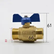 DN20 G 3/" BSP Мужской латунный шаровой клапан для воды, газа, масла Порты и разъёмы Размеры 19 мм с синей ручкой