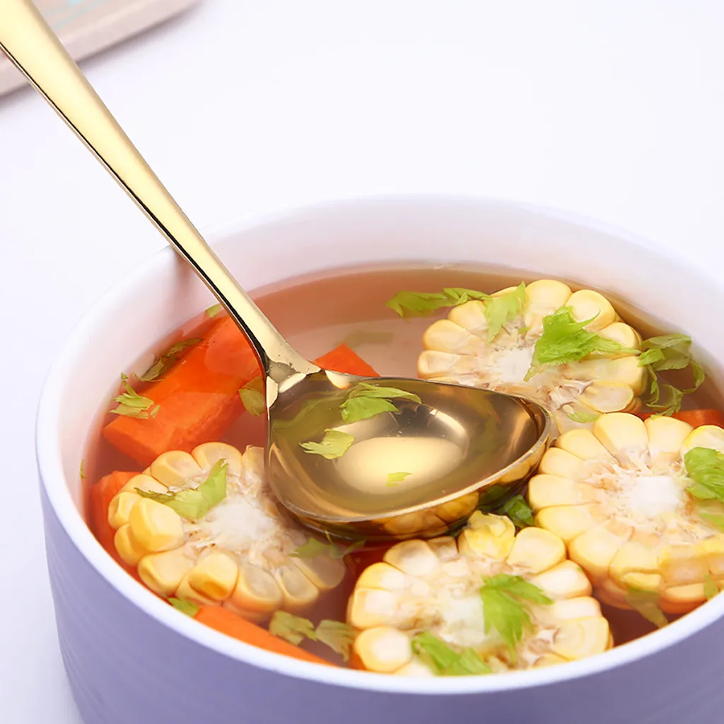 7 цветов ложки из нержавеющей стали с цветными ручками ложка напиток суп для питья посуда для кухни гаджет розовое золото суп посуда