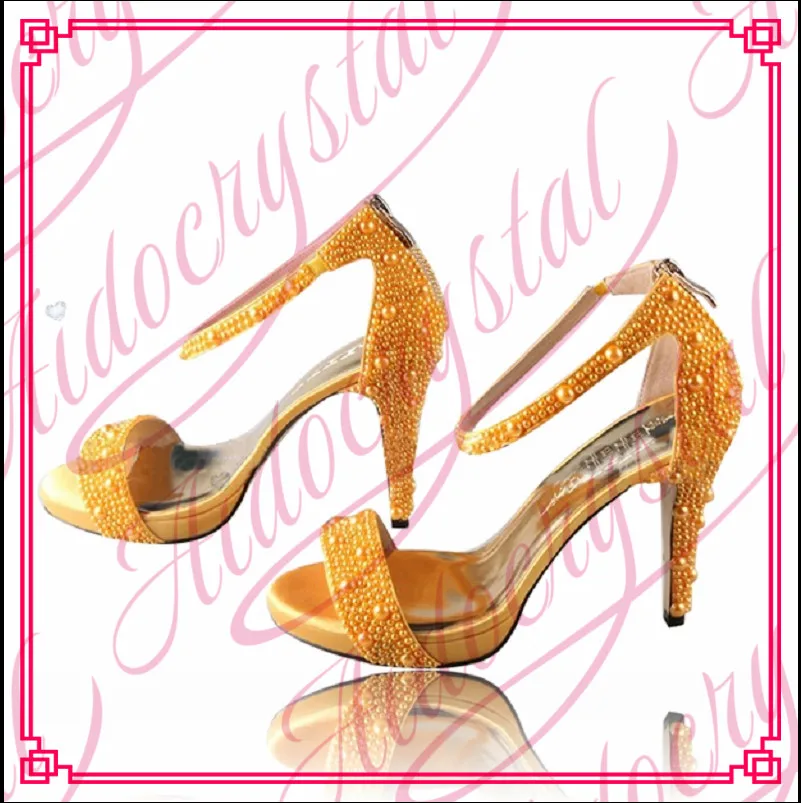 

Aidocrystal Women 2017 Summer 3 Colors Handmade Pearl Ankle Strap Sandals free Shipping