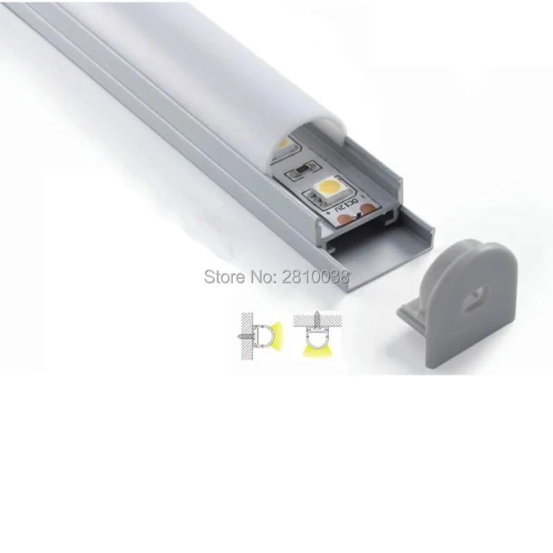 

200 X 1M Sets/Lot Dome shape office lighting aluminum profile for led and half round led profile with plate for wall ceiling