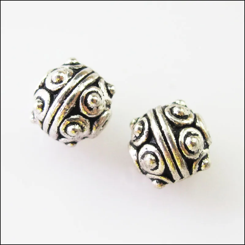 

10Pcs Tibetan Silver Round Ball Spacer Beads Charms 7.5mm