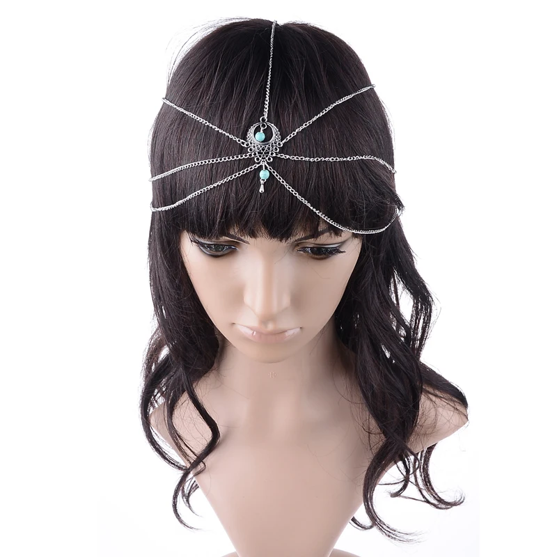 

Bohemian Women Tassel Bead Headpiece Headband Head Chain Lady Boho Headbands Metal Chain Head Wrap Jewelry Hair Accessories
