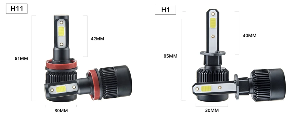 MeeToo H4 LED Bulb Car Headlight H7 LED H1 H8 H11 HB3 HB4 9005 9006 IP65 72W 8000LM 6500K Fog Light 12V 24V Auto Headlamp Lamps (2)