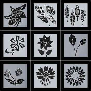 

9pcs/set Craft Layering Stencils For Walls Painting Scrapbooking Stamp Album Decor Embossing Paper Card Template