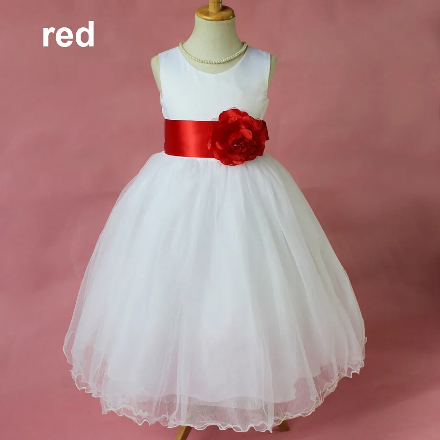 Vestidos Ropa de Moda Para Niña Elegantes Casuales sin mangas Blancos Rojos