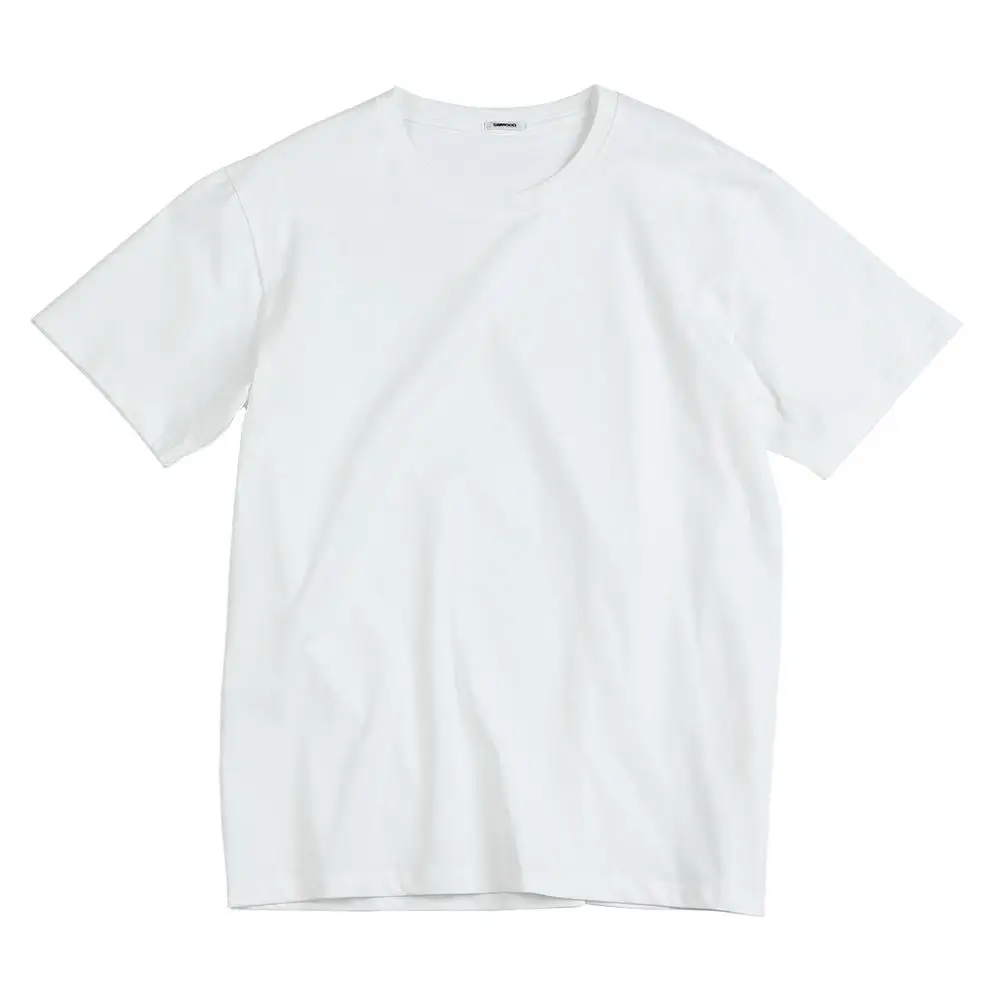 SIMWOOD, летняя новинка, хлопок, белая однотонная футболка, Мужская Повседневная Базовая футболка с круглым вырезом, мужские классические топы высокого качества 190449