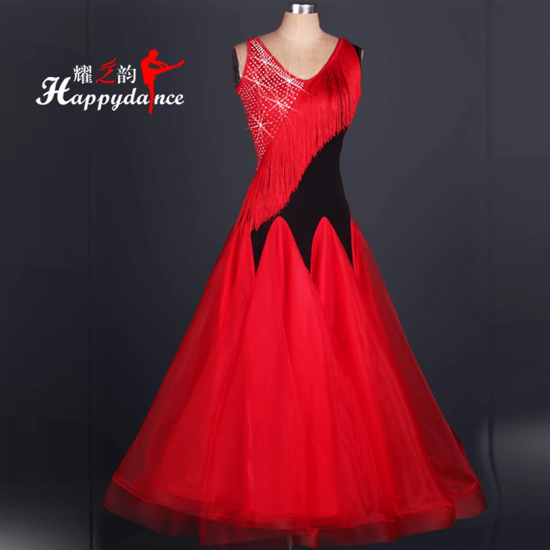 Новое Бальное Платье с кисточками waltz dresses2018 abiti ballo standard donna Бальные Танцевальные соревновательные платья