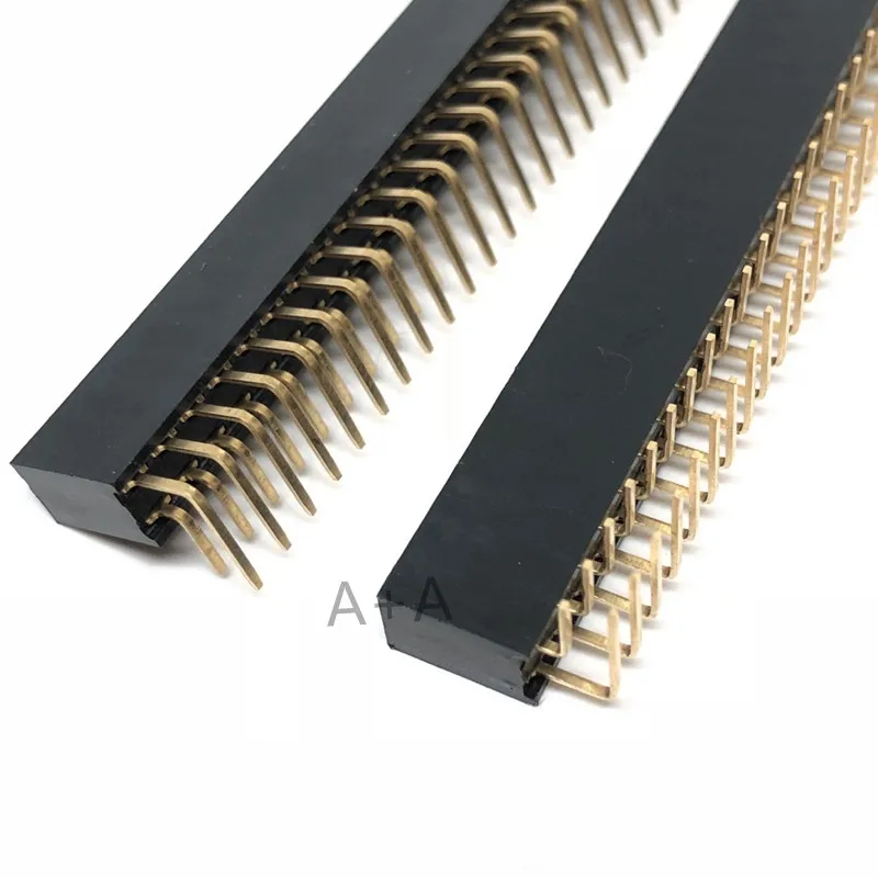 5PCS Pitch 2.54mm 2x40Pin 80 Pin Female Double Row Right Angle Straight Header Strip Connector Socket 4