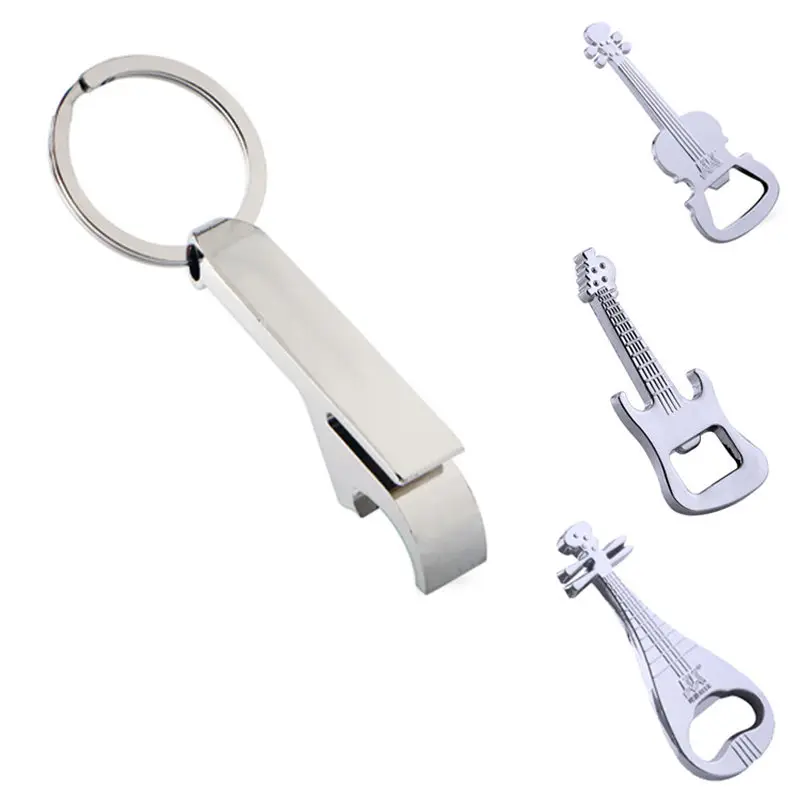 

Individual beer opener keychain, guitar, shark, alloy beer bottle opener in various musical instruments.
