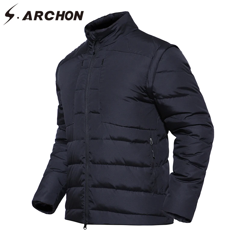 Manches Survêtement Manteau Veste Armée army Hommes Militaire Parka SArchon Tactique Vestes vent Mâle Thermique Black Étanche Chaud Green Coupe Sans Hiver k80wPXOn