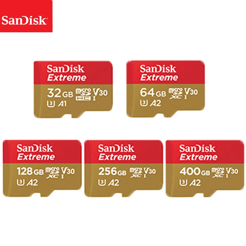 

SanDisk Extreme Micro SD Memory Card 128GB 64GB 32GB microSDHC/microSDXC UHS-I U3 Read Speed Up to 160MB/s UHD 3D 4K Video Card