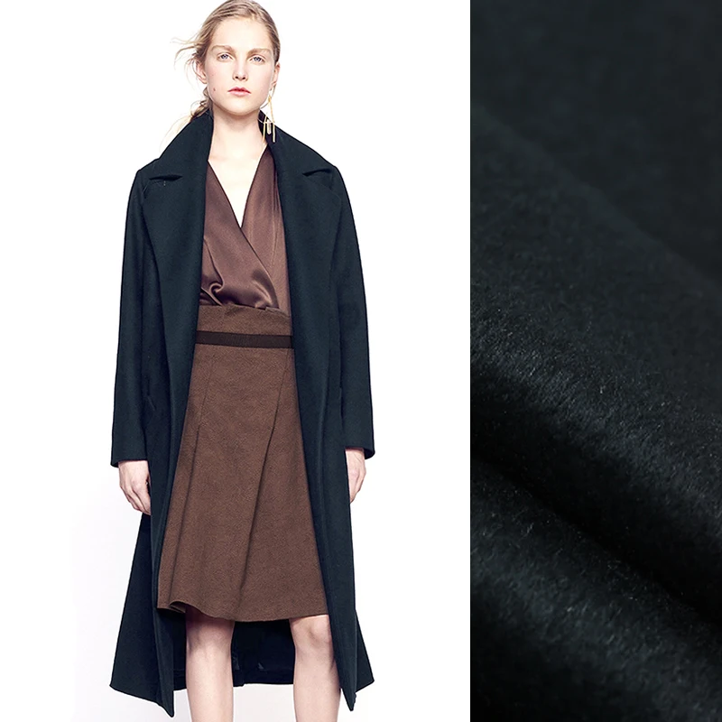 

150CM Wide 490G/M Dark Blue Rabbit Wool Cashmere Wool Fabric for Autumn and Winter Outwear Overcoat Jacket DE532