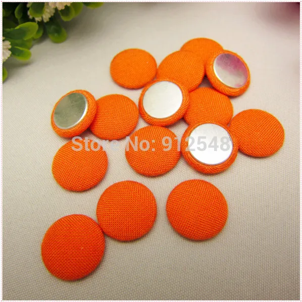 50 pcs 15mm Solid Fabric Covered flat back Buttons, Cloth Covered