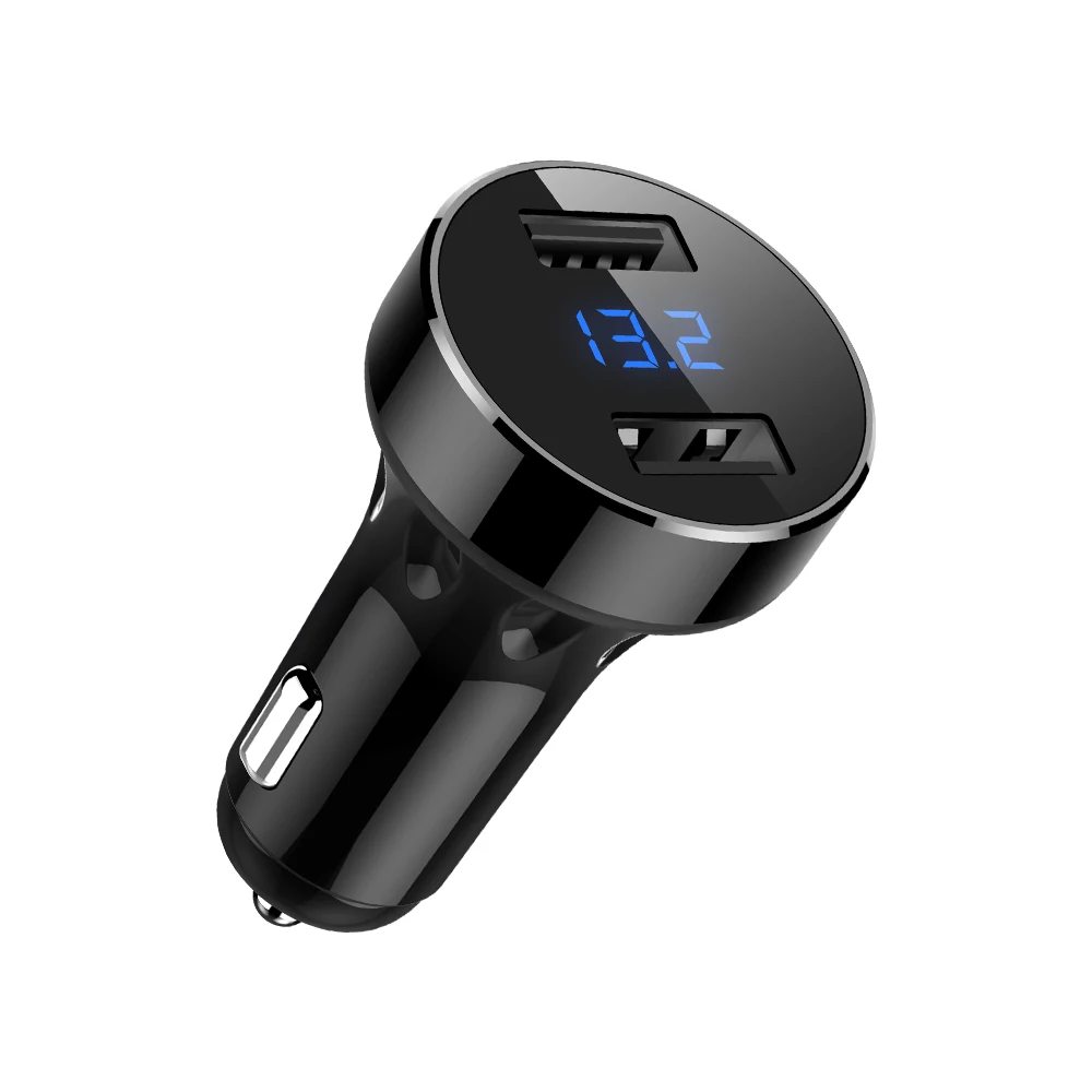 

New C01 Dual USB Car Charger Adapter 4.8A Digital Multifunction Cigarette Lighter LCD Digital Display Car Phone MP3 Player