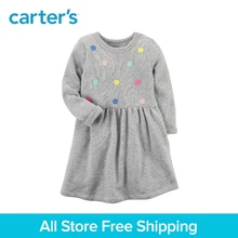 Carter s 1 Piece baby children kids clothing Girl Long Sleeve French Terry Dress 251G517