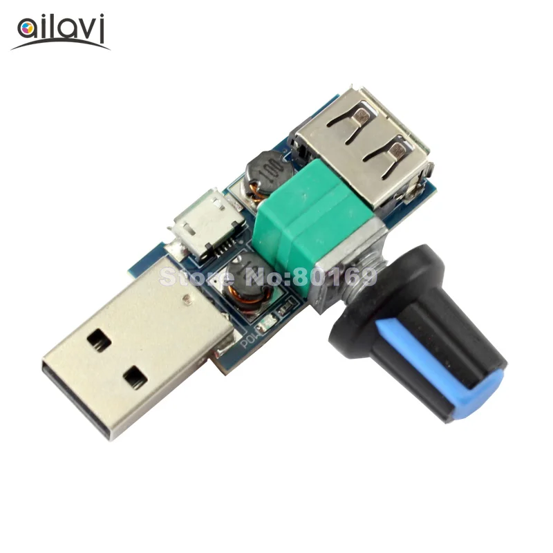 

USB Fan Stepless Governor Adjustable Wind Speed and Wind Volume Control Switch Fan Regulator Module