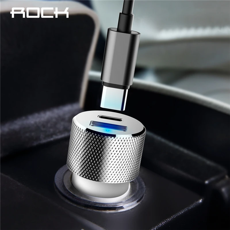 

Type C Car Charger, ROCK Sitor 5V 3.4A Fast Charging Type-C Metal Universal For iPhone 8 X Samsung Galaxy S8