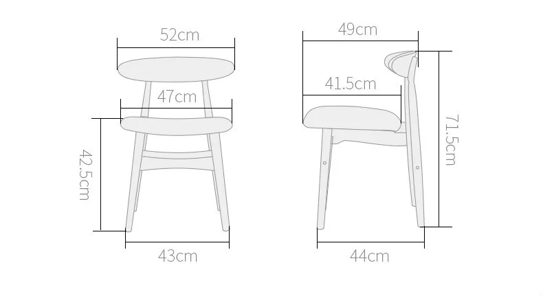 Минималистский современный Ash стул твердой древесины кресло бытовой столовая Ресторан спинка кресла простой стул отдыха