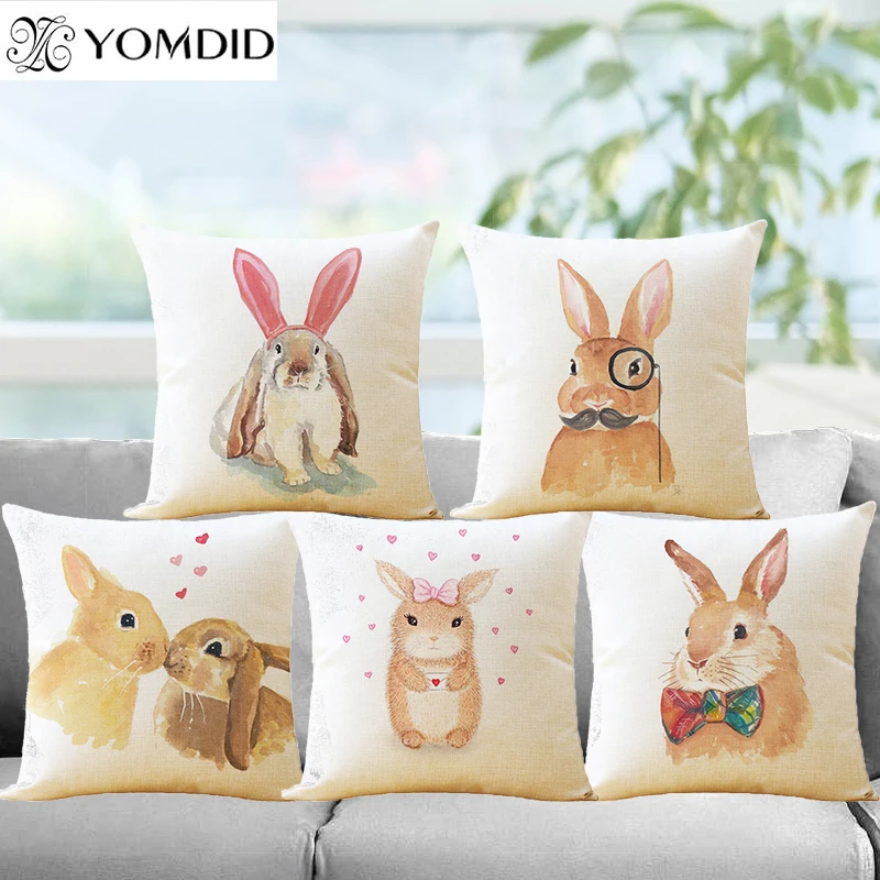 لطيف الأرنب غطاء الوسادة الحيوان القطن الكتان غطاء الوسادة s المخدة المنزل مكتب أريكة سيارة الزخرفية رمي الوسائد غطاء لطيف الأرنب غطاء الوسادة الحيوان القطن الكتان غطاء الوسادة s المخدة المنزل مكتب أريكة سيارة الزخرفية رمي الوسائد غطاء