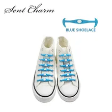 Sentcharm Новинка без галстука гибкие силиконовые Шнурки для взрослых и детей синий Обувь trings для парусиновая обувь Спортивная обувь