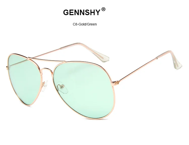 Модные металлические солнцезащитные очки мужские ретро брендовые дизайнерские солнечные очки авиаторы Серебристая оправа прозрачные синие океанские линзы