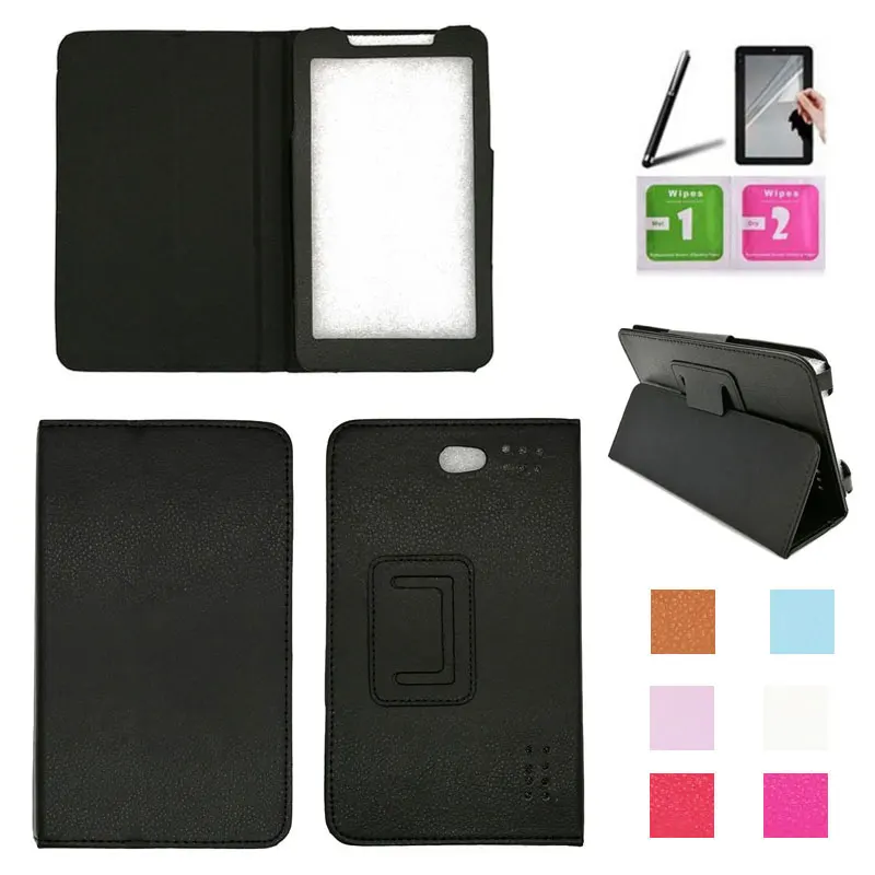 

for Alcatel Onetouch Pixi 7 3G 7 Inch Tablet PU Leather Cover Case 8 Colors + Stylus Pen + Screen Protector Free Shipping