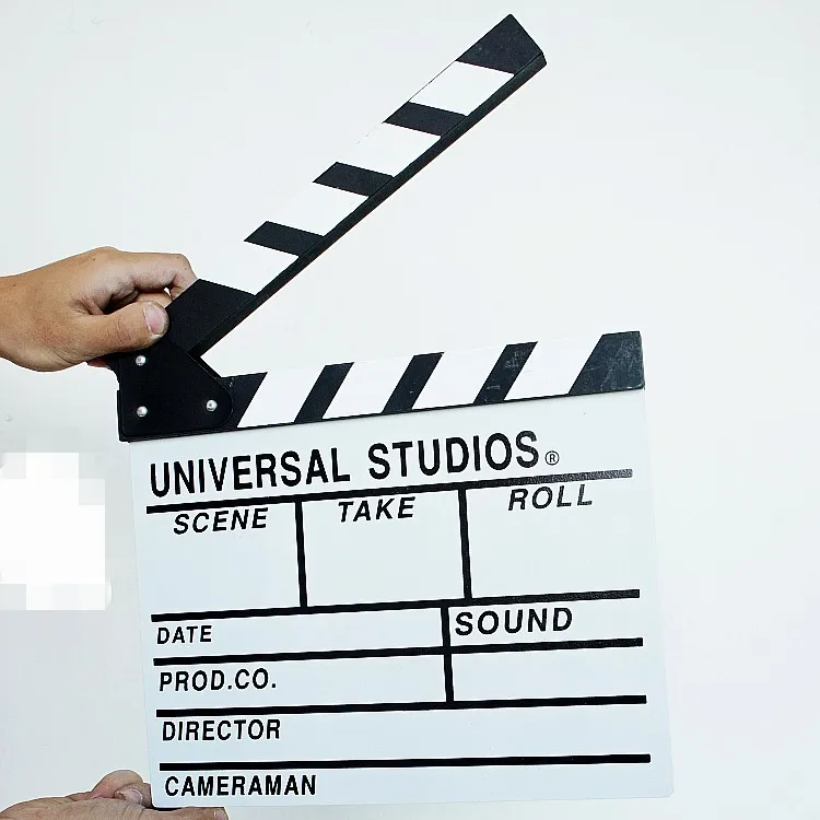 Деревянный ящик для видеорежиссера сцены Хлопушка фильм Slateboard Cut Опора продвижение Размеры 30 см x 27 см большой черный, белый цвет