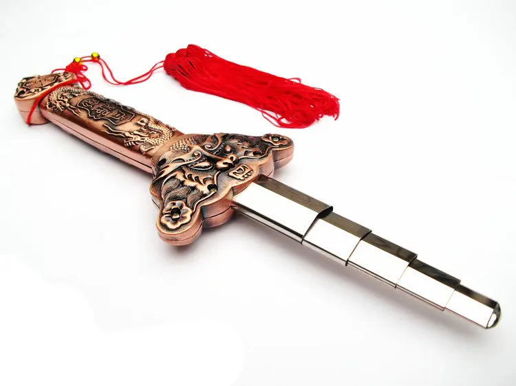 Горячий открытый кунг-фу тай-чи удлиняющийся меч Телескопическая из нержавеющей стали меч Лунцюань без края 87,5 см 92 см