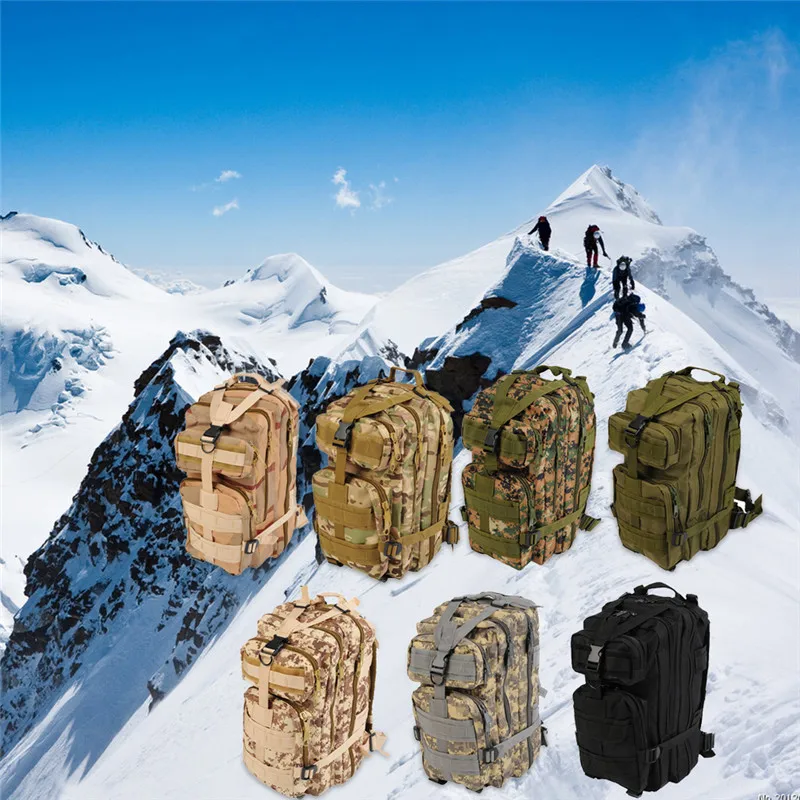Hiking Camping Bag 30L Army Military Tactical Trekking Rucksack Durable Camo Backpack Camouflage Outdoor Sports