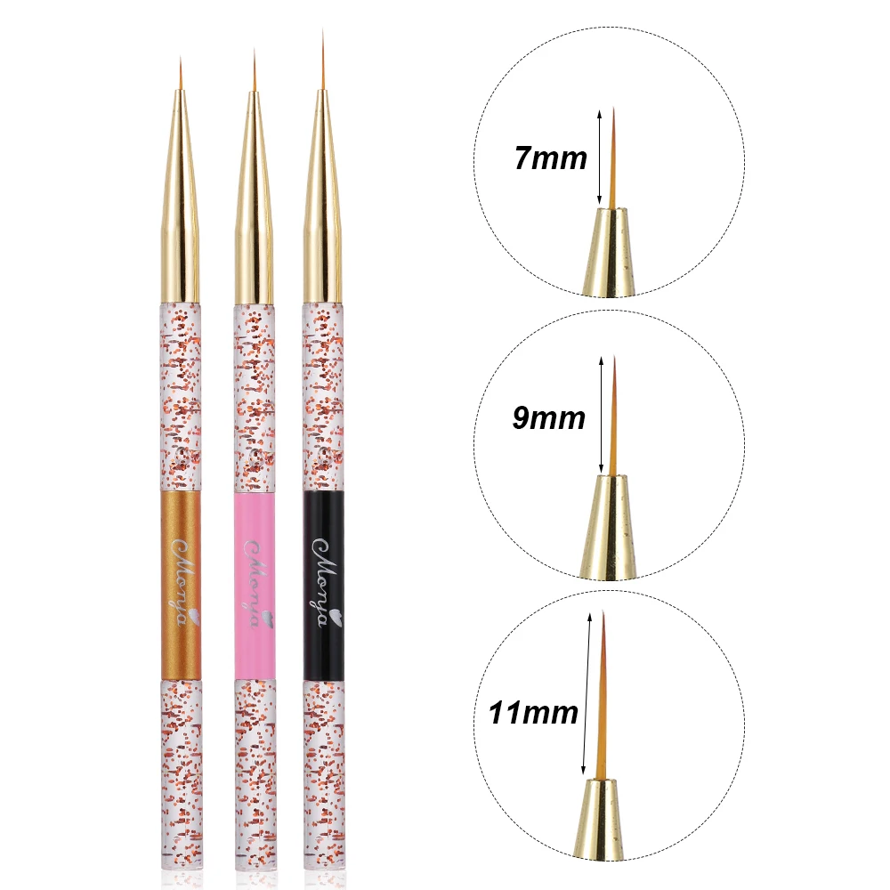 3 Pcs/Set Nail Liner Pen 3 In 1 Nail Art Liner Painting Pen 3D Gradient