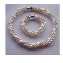 Женские Ювелирные украшения, свадебные украшения, натуральная жемчужина с южным морем, 5 рядов, ожерелье, набор серебряных женщин