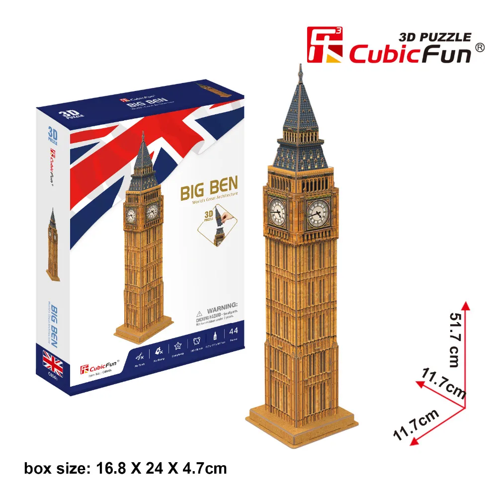 

Candice guo! 3D puzzle DIY toy CubicFun paper model concise version jigsaw game C703H London big Ben birthday gift 1pc