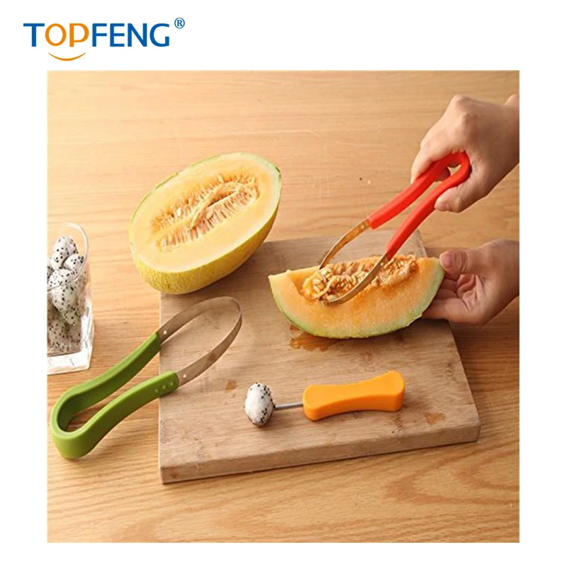 3 Pcs Set Stainless Steel Ice Cream Fruit Melon Ball Scoop Slicer Dig Pulp Separator6