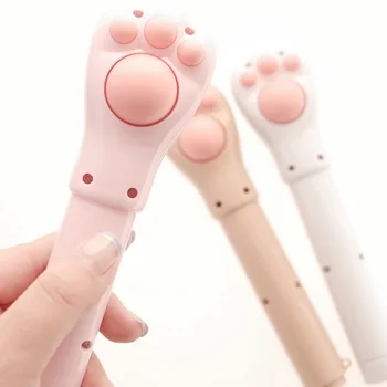 

New Multi-function Mini Body Massage Stick Flashlight Cat Claw Electric Torch Vibrating Relaxation Massager Cartoon Funny