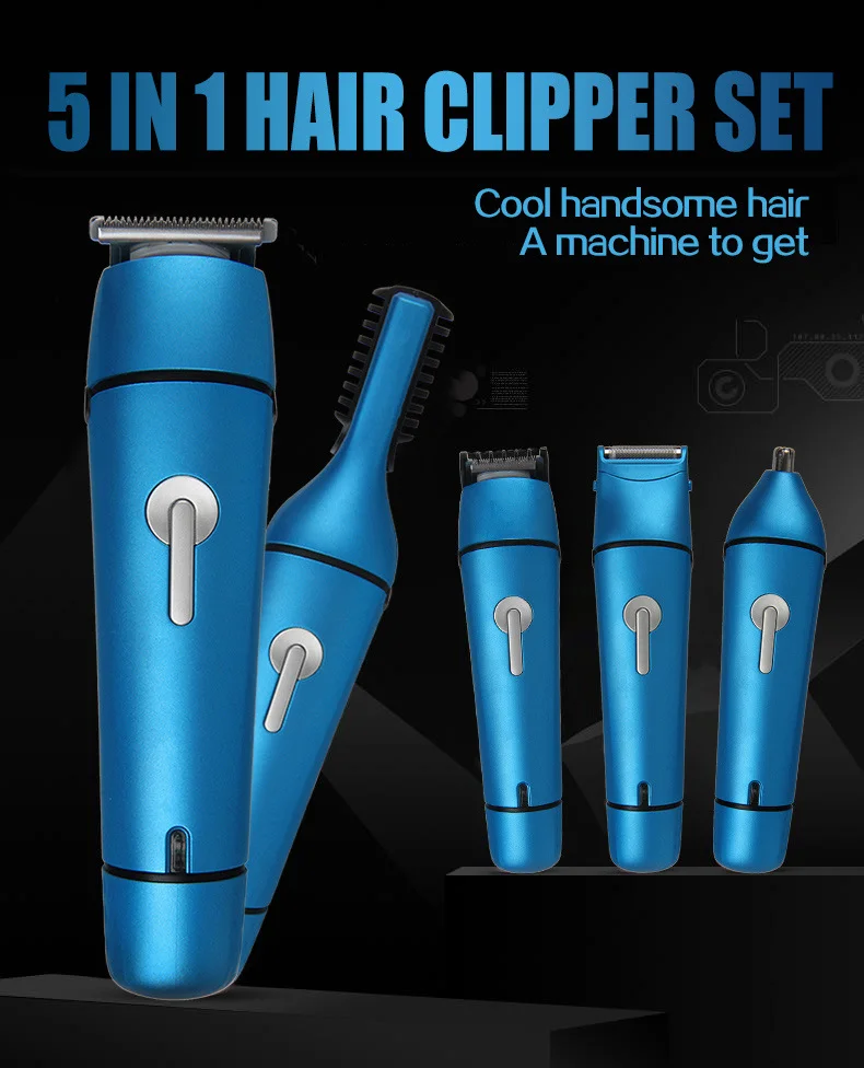 5 in 1 Professional Electric Hair Clipper Rechargeable Hair Trimmer Hair Cutting Machine Men Trimer For Adult