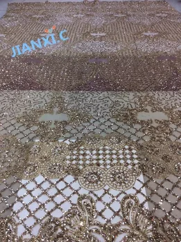 

sparkly african sequins SH-101125 tulle mesh fabric glued glitter sequins lace fabric for party dress