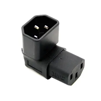 

10pcs/lot Cablecc IEC Male C14 to Up Direction 90 Degree Right Angled IEC Female C13 Extension Power Adapter