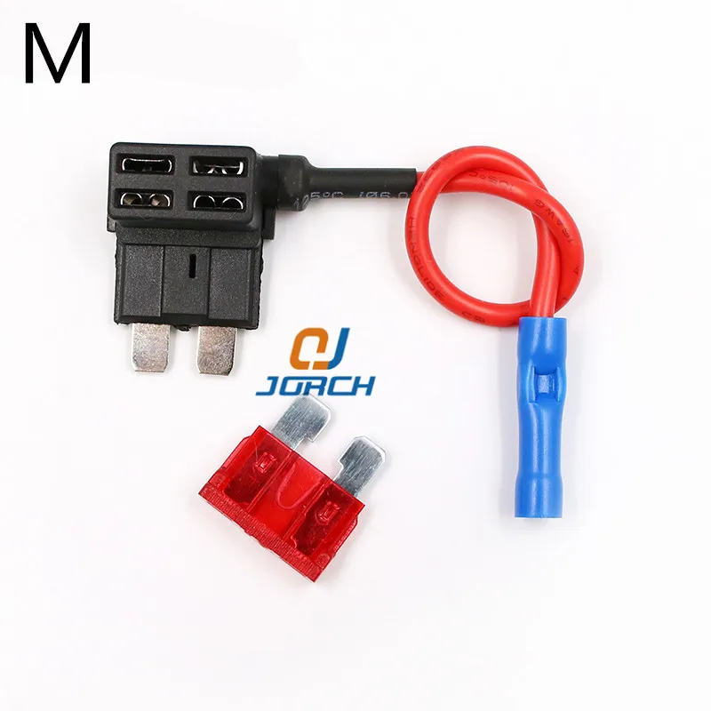 Car Fuse Holder M/S/Mini ATM Auto Fuse Adapter Tap Dual Circuit Adapter Holder for Car Auto Truck with Blade Fuse