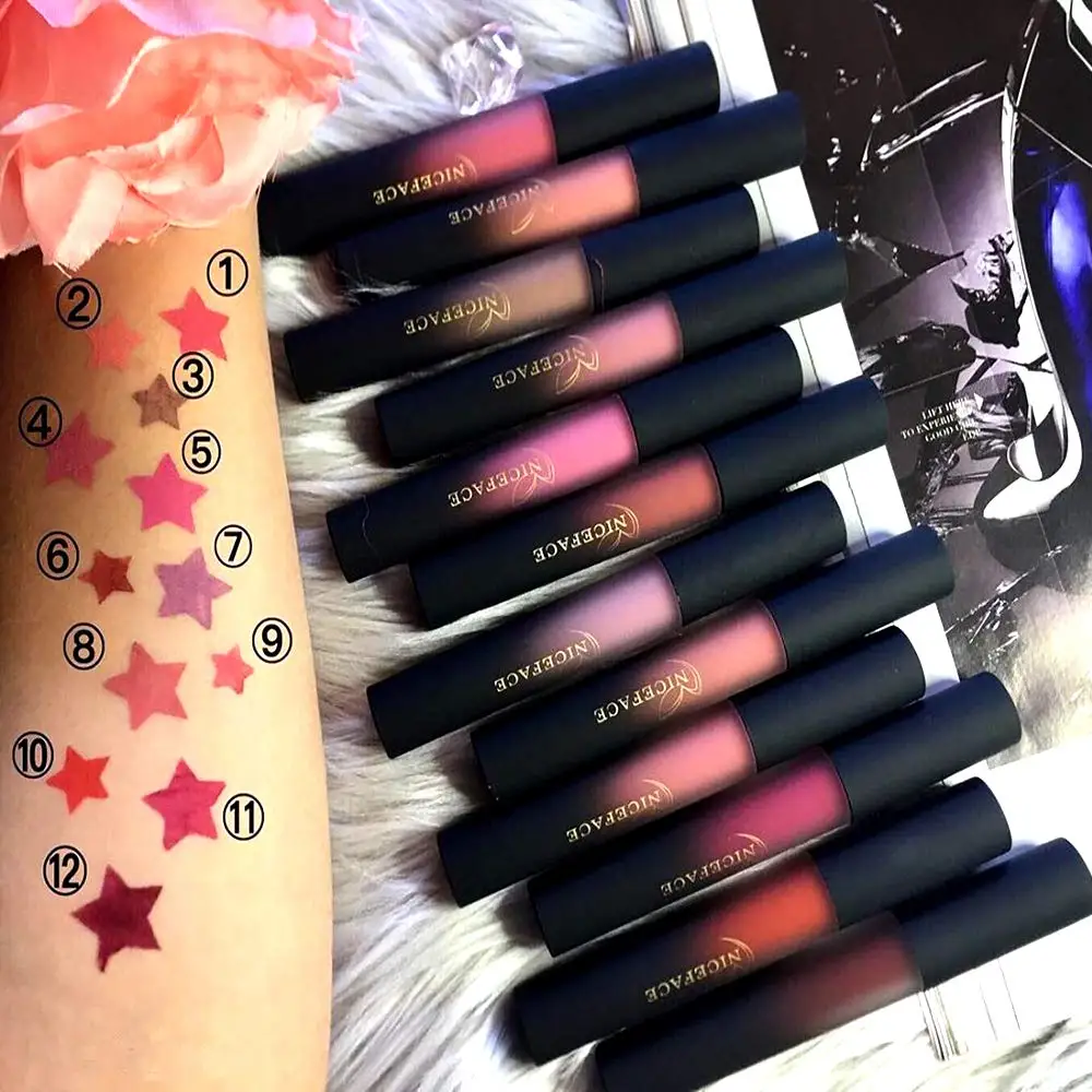 NICEFACE Lip lipstick liquid Matte 12 Colors Makeup Set Nude Waterproof Long Lasting Lip Gloss Non-Stick Cup Liquid Lipstick Set NICEFACE Lip lipstick liquid Matte 12 Colors Makeup Set Nude Waterproof Long Lasting Lip Gloss Non-Stick Cup Liquid Lipstick Set