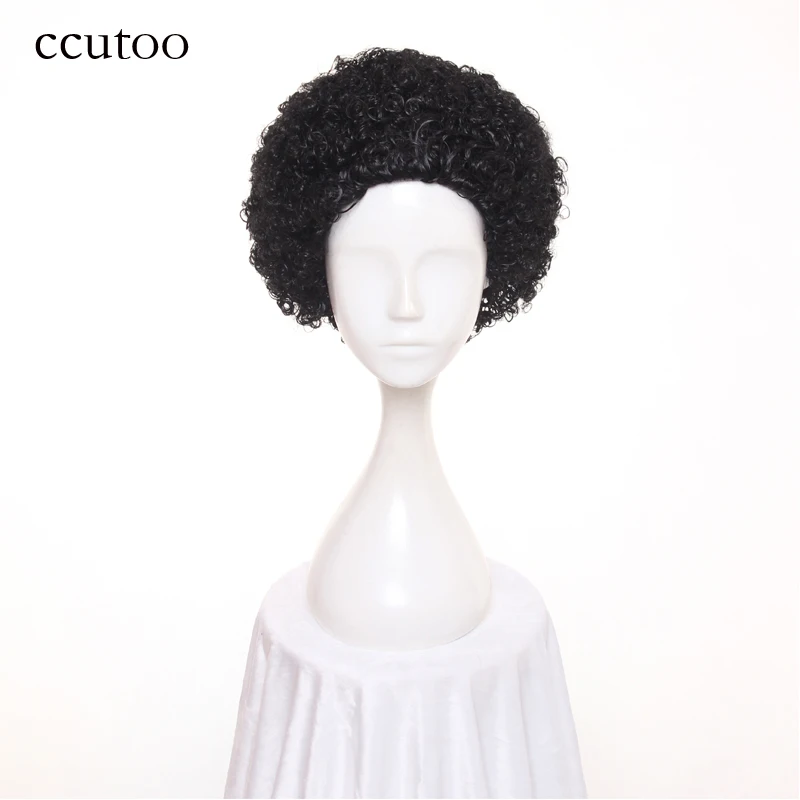 ccutoo Afro Kinky Curly Black Synthetic Wig Short Hair ...