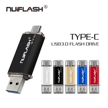 Nuiflash USB флеш-накопитель Usb 3,0 флеш-накопитель 128 Гб Тип C Micro Usb флешка 16 ГБ 32 ГБ 64 ГБ Флешка для устройства type-C