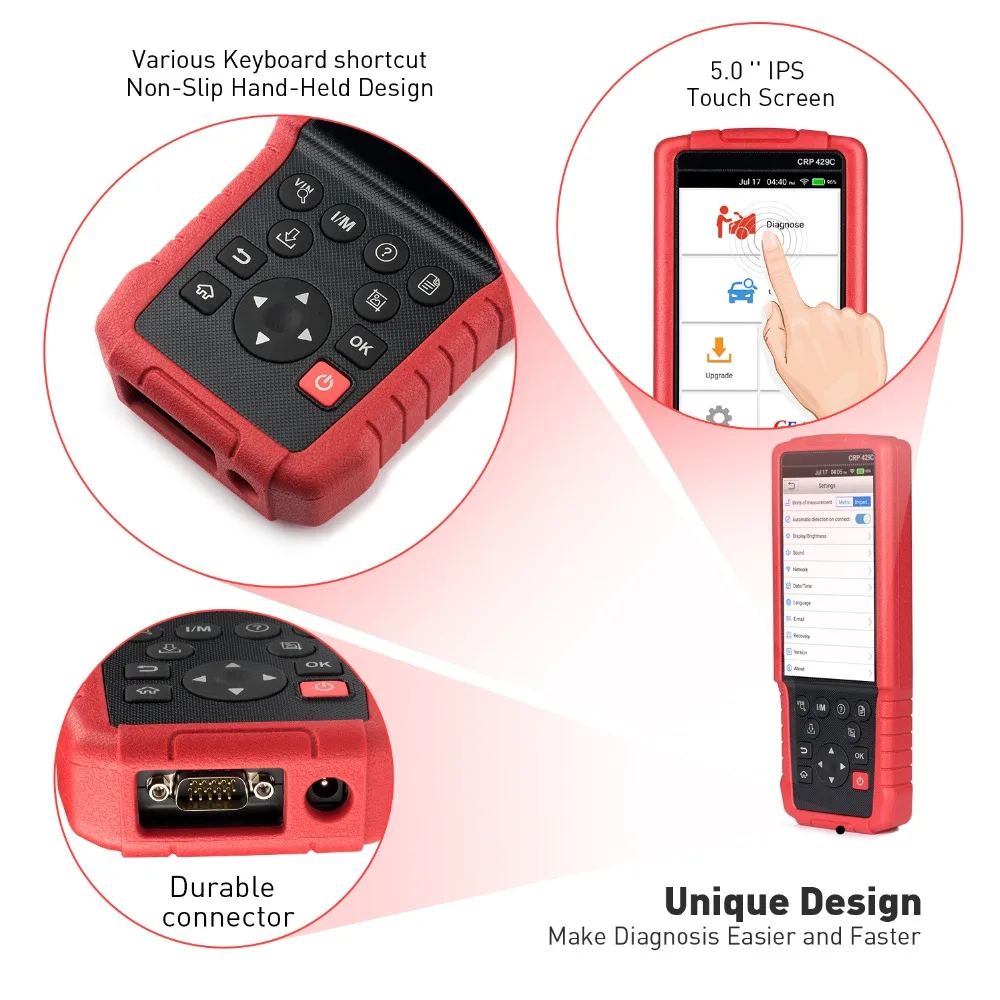 AUNCH X-431 CRP429C OBD2 ENG ABS подушка безопасности SRS на диагностический инструмент obdII считыватель кода DPF BMS EPB11 Функция сброса pk CRP129 CRP479