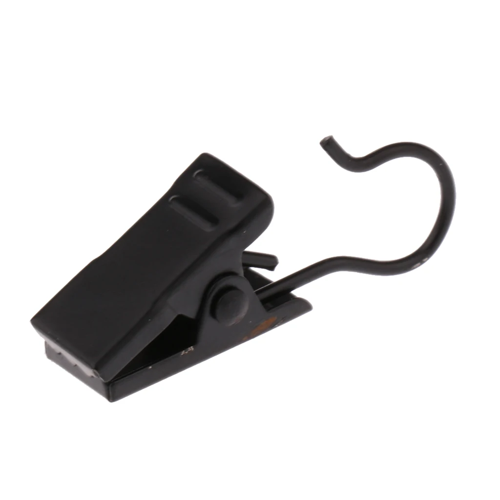 30Pcs Heavy Duty Curtain Clips with Hook Spring Clamps Curtain Glider Hanger Hook Black 32mm