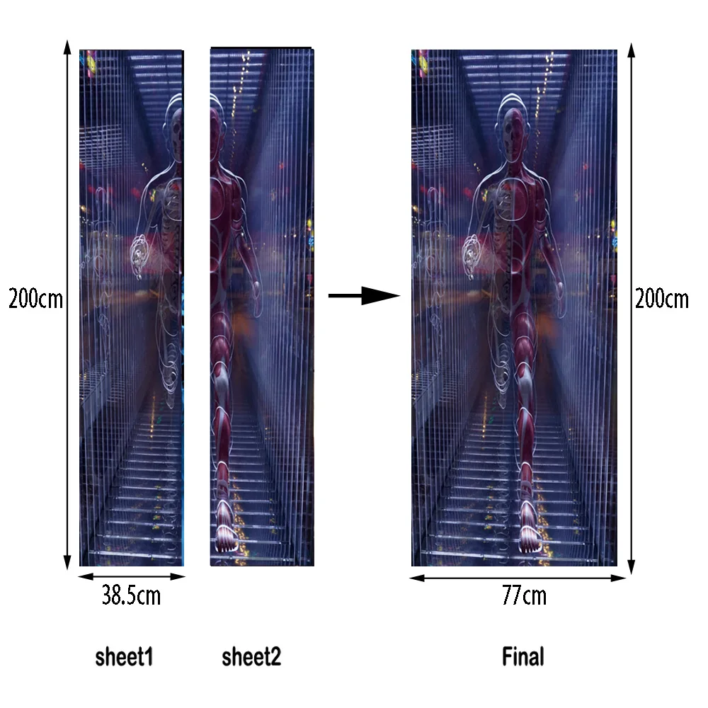 

funlife Imitation 3D Three-dimensional Space Living Room Bedroom Creative Wall Stickers Water-proof Diy Door Sticker