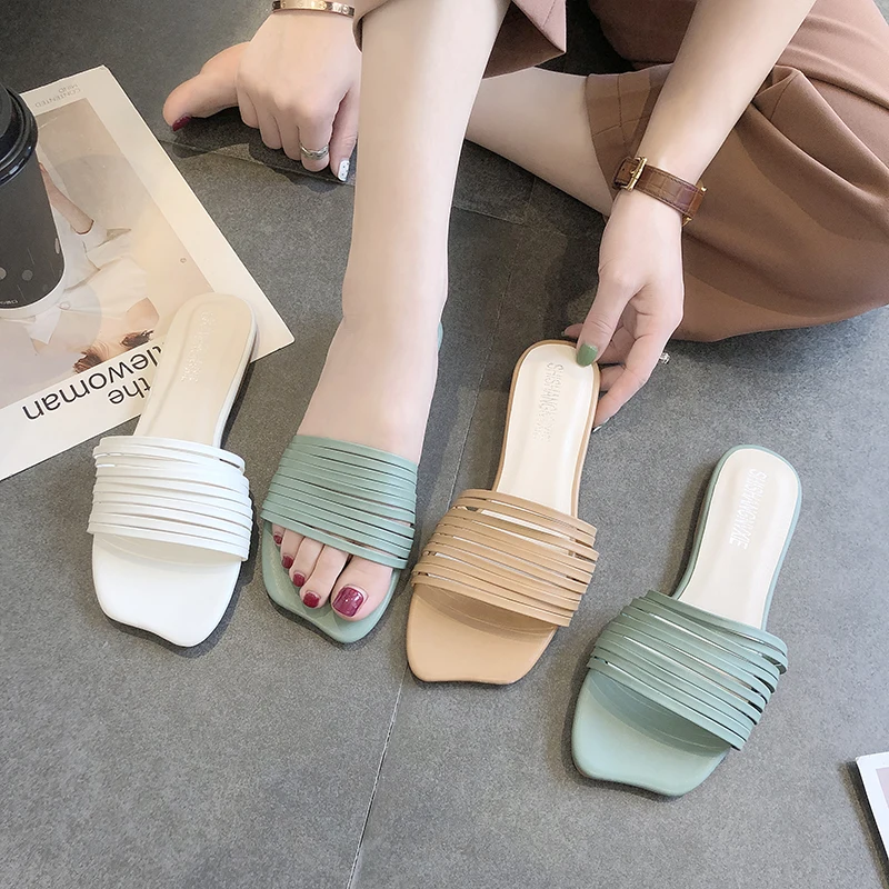 

Ladies Flip Flops Women's Slippers 2019 Woman Shoes Luxury Socofy Slides Flip-flops New Designer Soft Sliders Summer Beach Flat