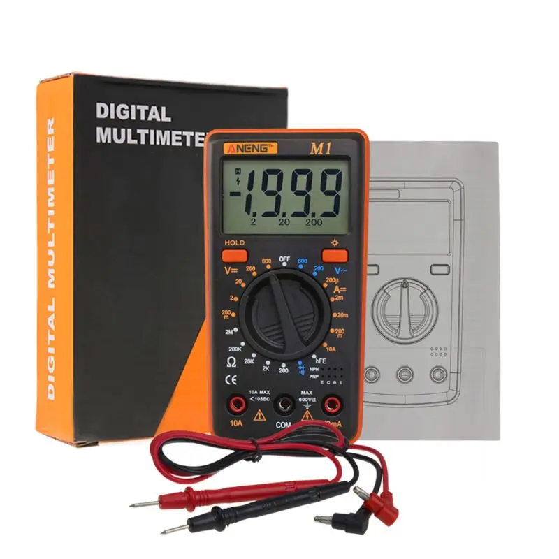 

Handheld Digital Multimeter AC/DC Voltage Current Resistance Transistor Continuity Test Multimeters
