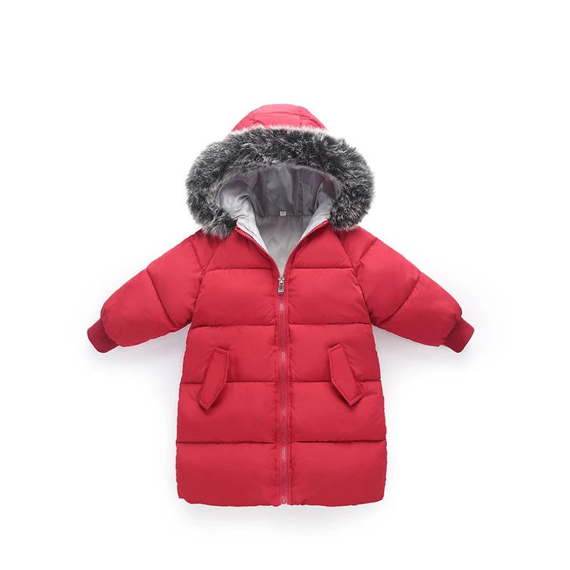 Baby Winter Jackets Girls Warmly Coat Fur Hooded Thicken Boys Jackets Children Outfit age 1 2 3